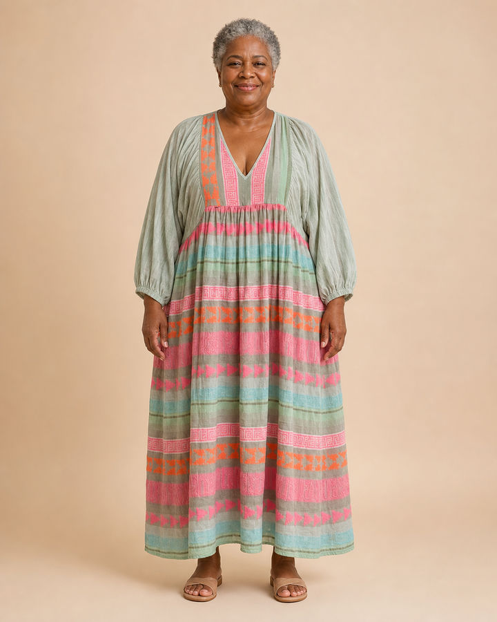 Almira | Flowing Boho Stripe Dress