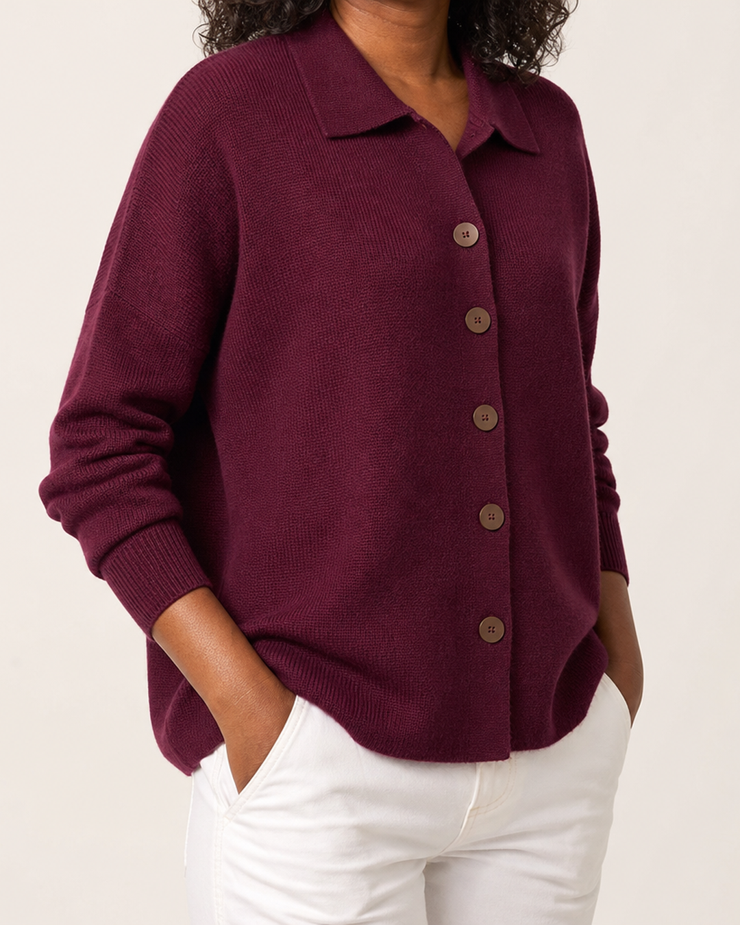 Josephine | Button-Front Collared Cardigan
