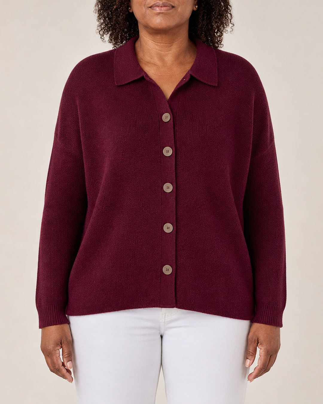 Josephine | Button-Front Collared Cardigan