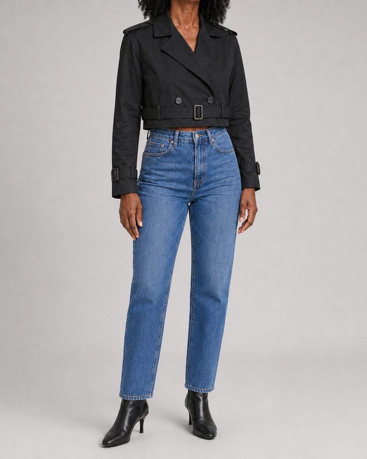 Evelyn | Cropped Belted Trench Coat