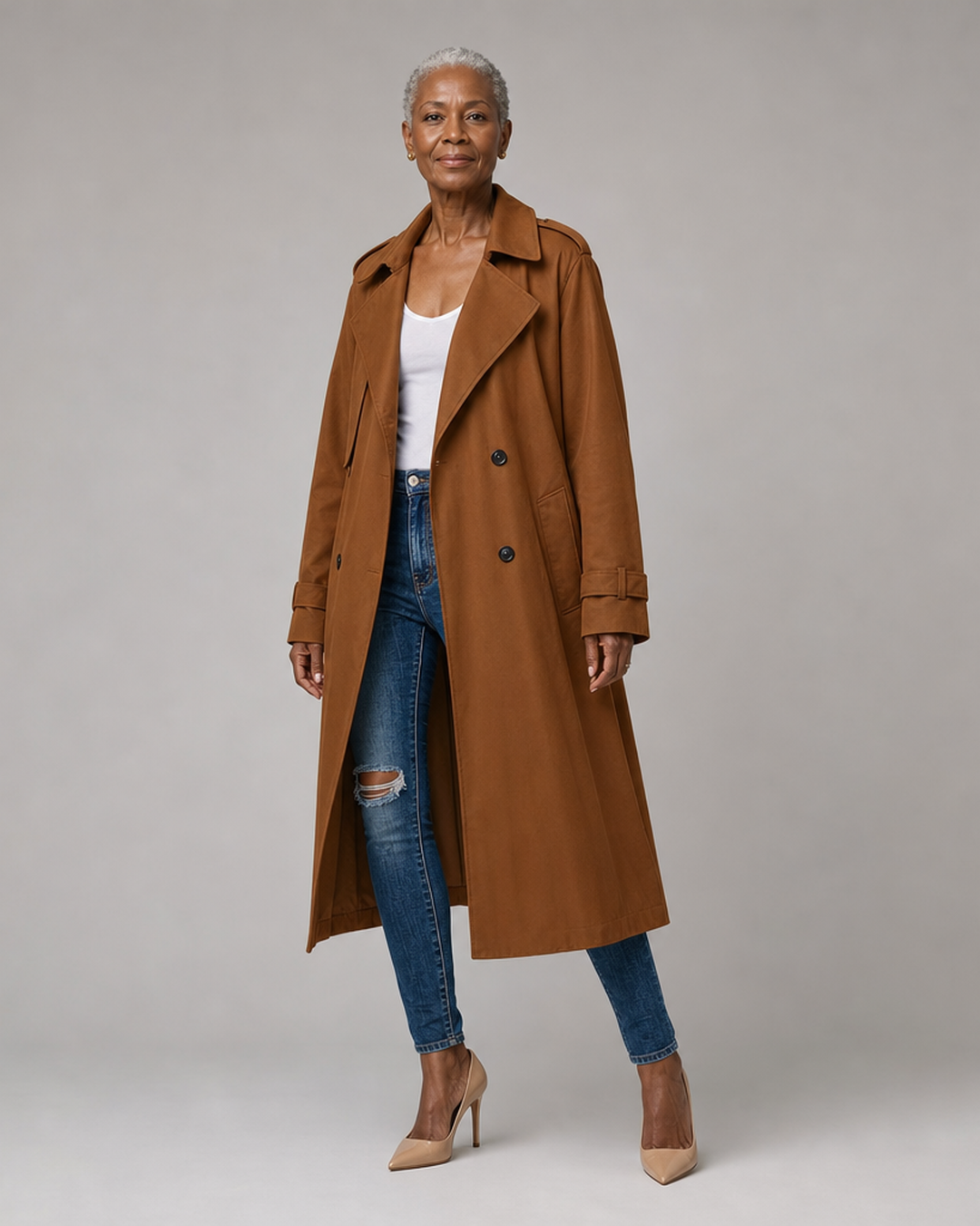 Juliet | Double-Breasted Belted Longline Trench Coat