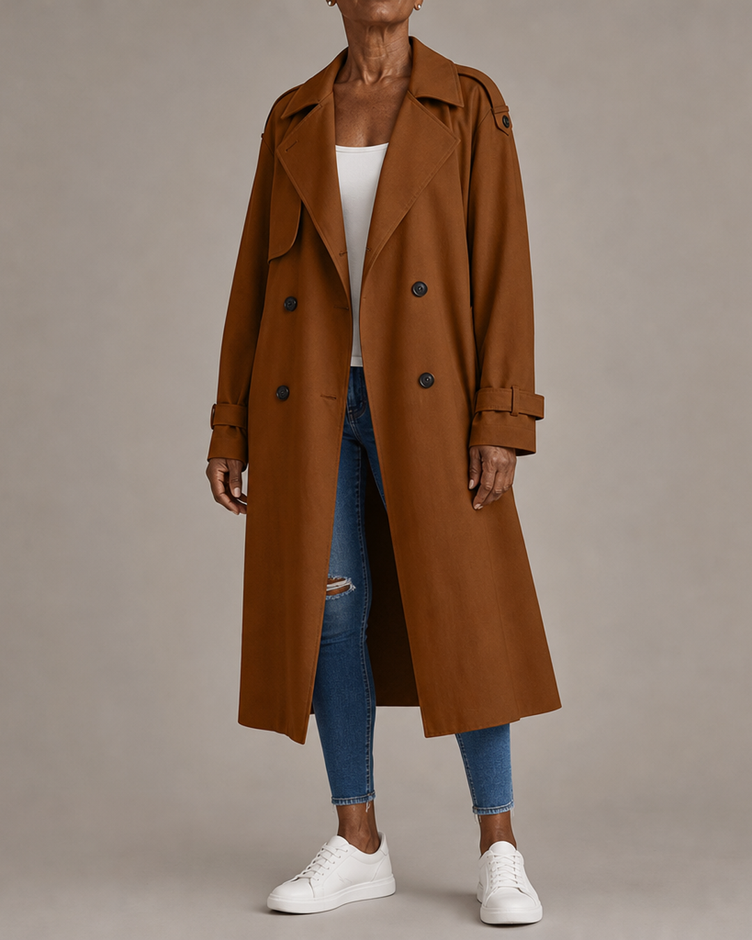 Juliet | Double-Breasted Belted Longline Trench Coat