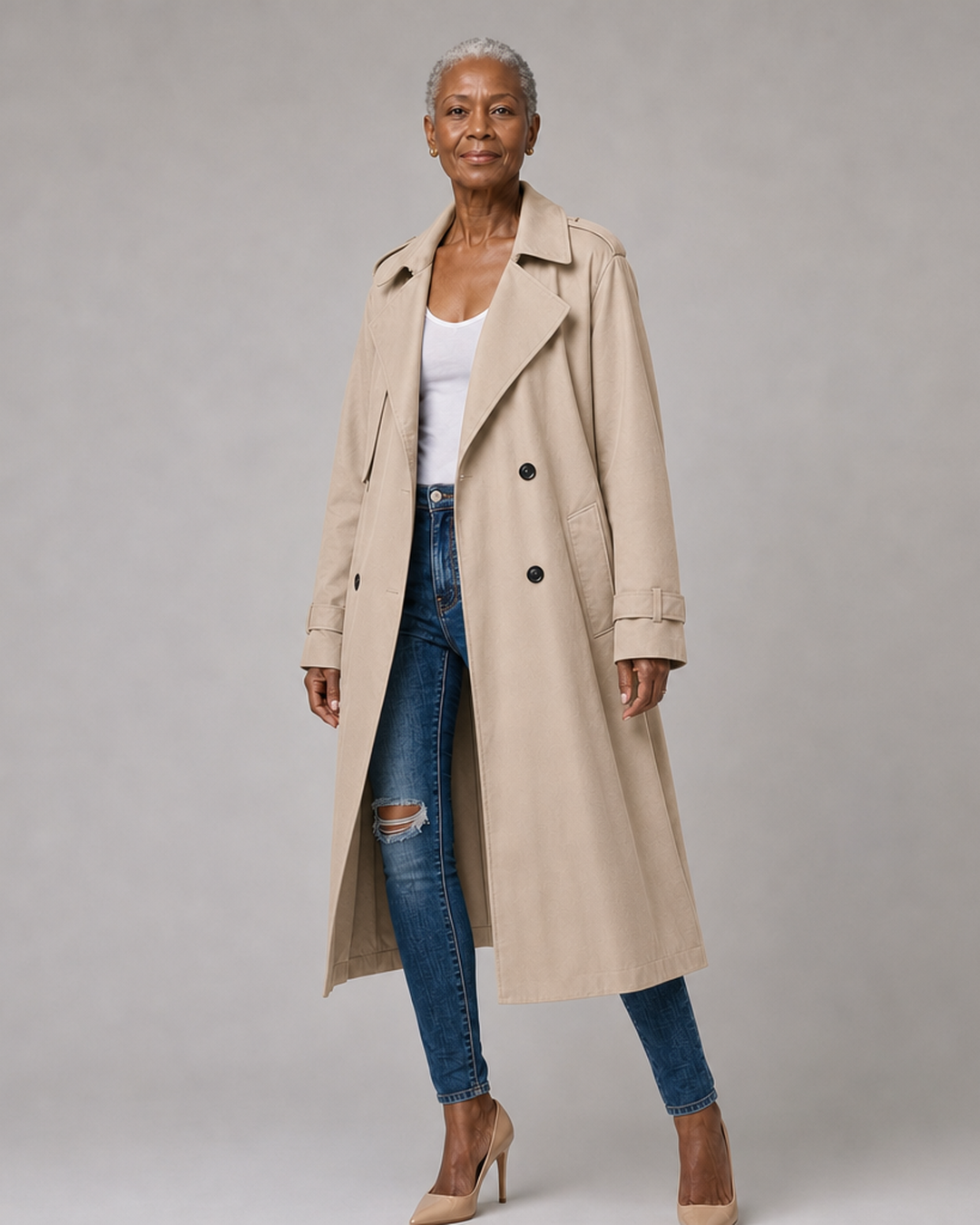 Juliet | Double-Breasted Belted Longline Trench Coat