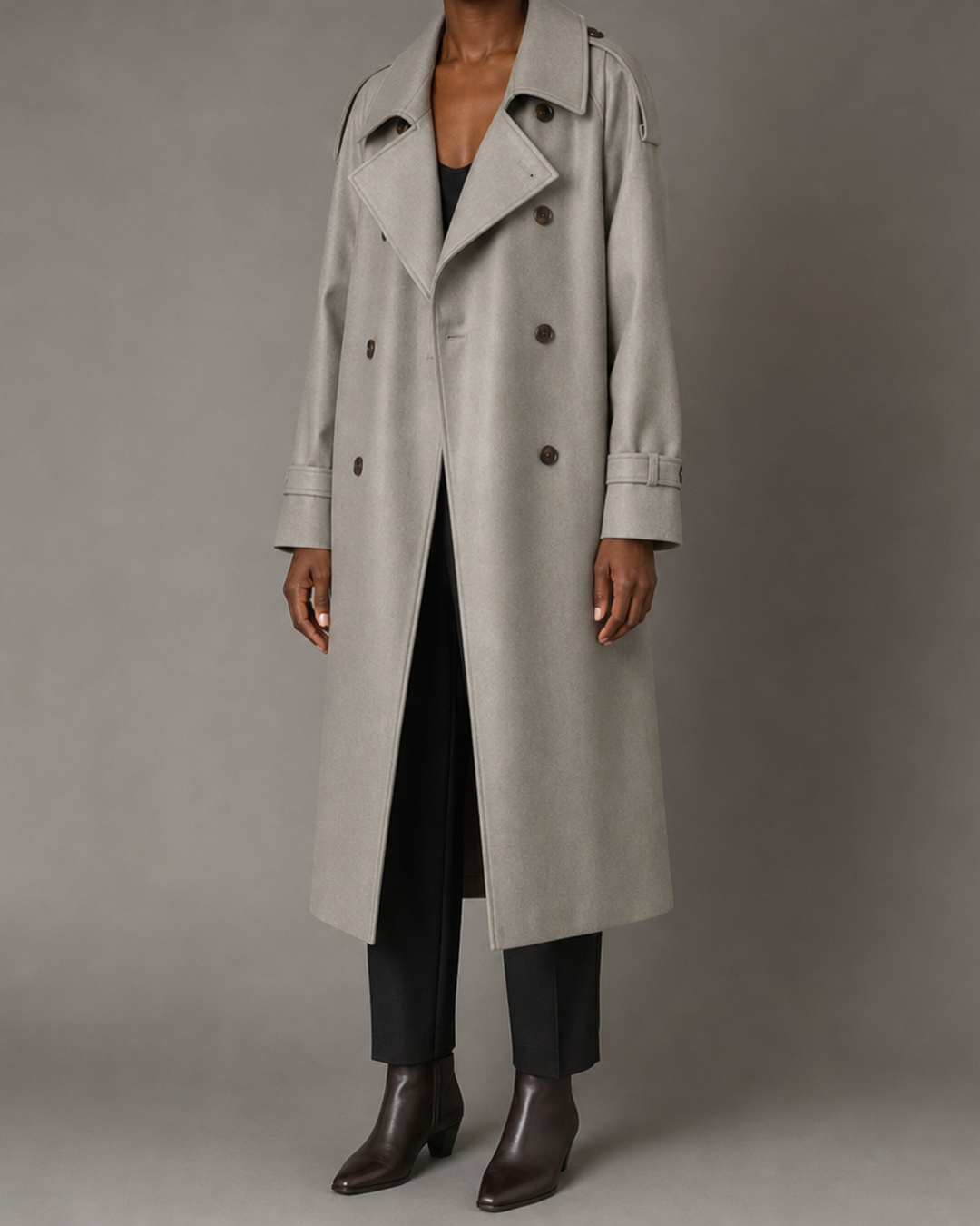 Imani | Double-Breasted Belted Long Trench Coat