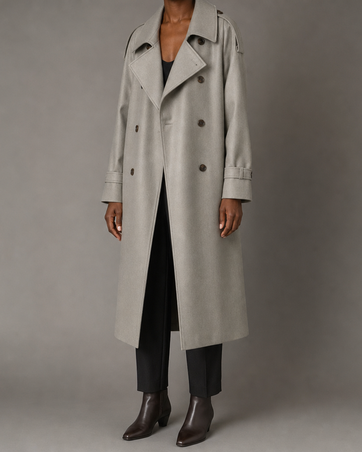 Imani | Double-Breasted Belted Long Trench Coat
