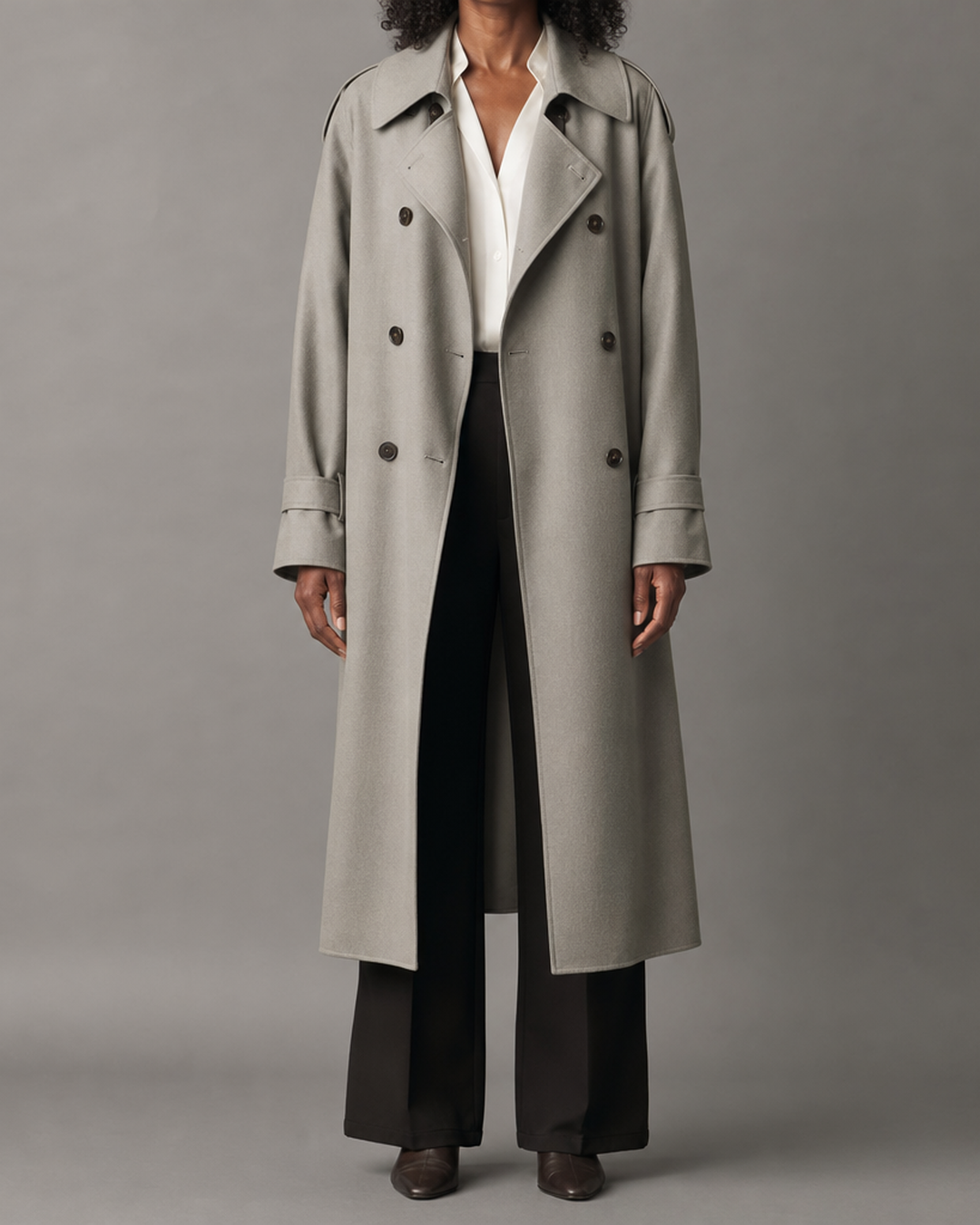 Katherine | Double-Breasted Belted Long Trench Coat