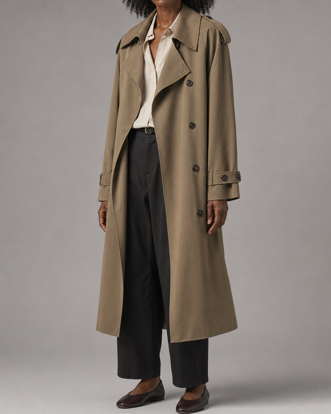 Imani | Double-Breasted Belted Long Trench Coat