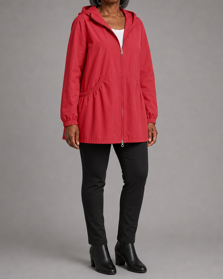 Frances | Hooded Zip-Up Long Trench Coat