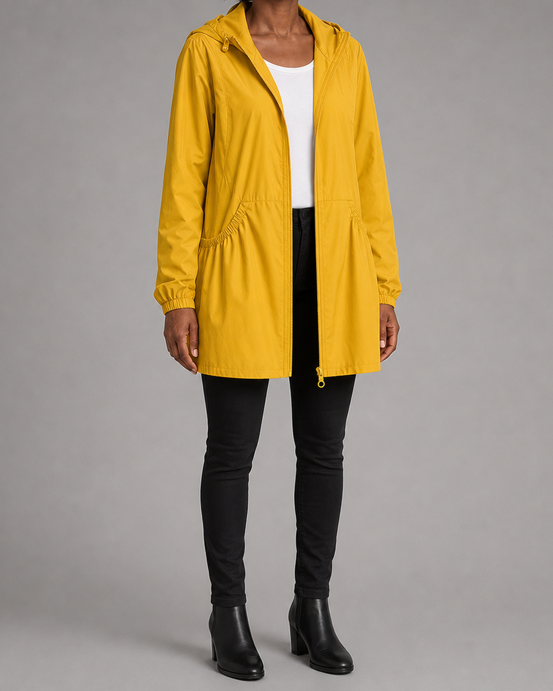 Frances | Hooded Zip-Up Long Trench Coat
