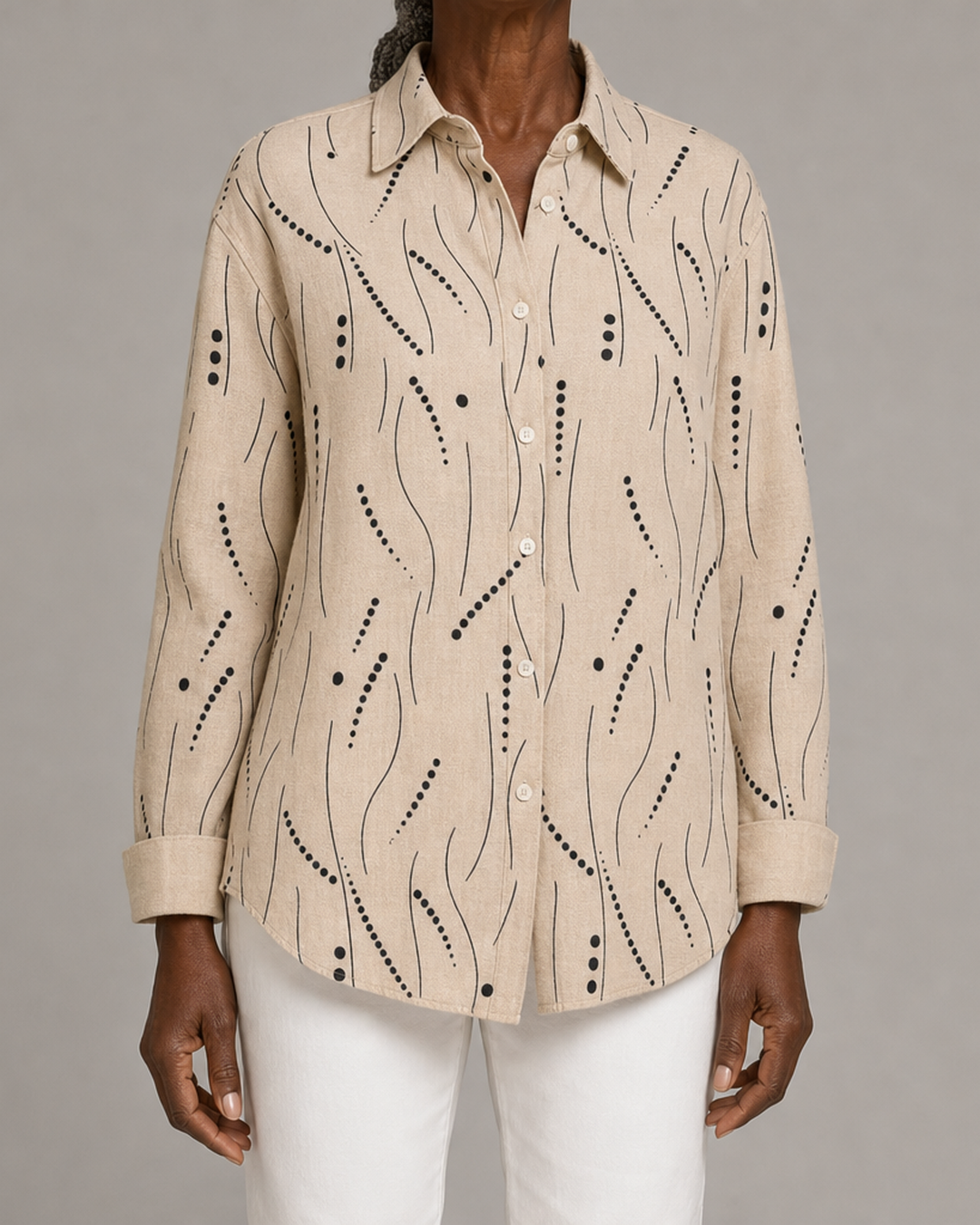 Kaylene | Relaxed Artistic Pattern Everyday Blouse
