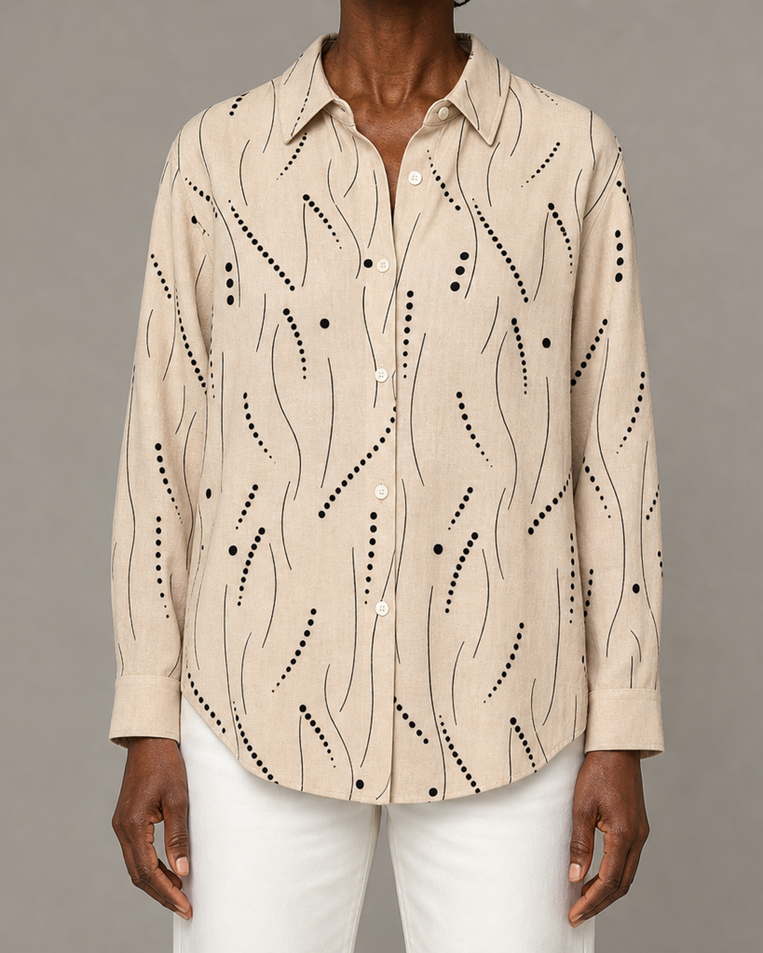 Kaylene™ | Relaxed Artistic Pattern Everyday Blouse