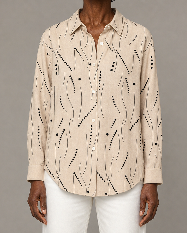 Kaylene™ | Relaxed Artistic Pattern Everyday Blouse
