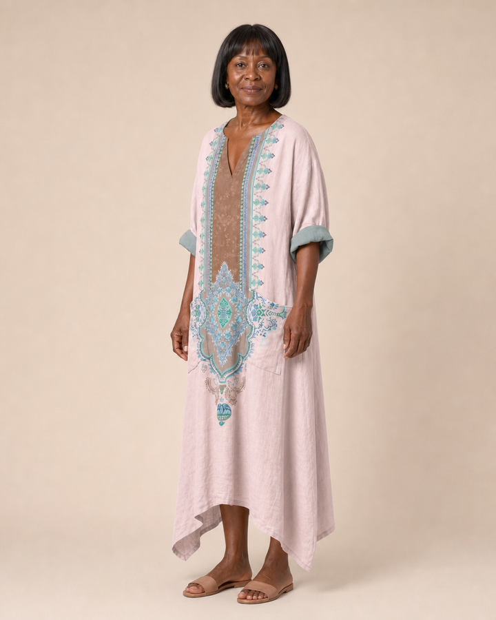 Tamsin | Blush Medallion Relaxed Maxi Dress