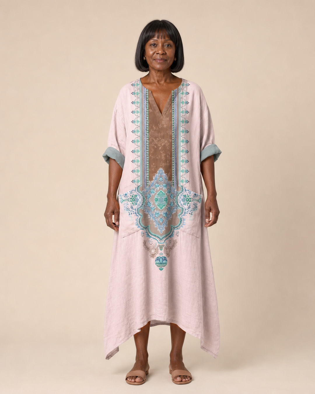 Tamsin | Blush Medallion Relaxed Maxi Dress