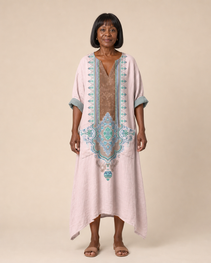 Tamsin | Blush Medallion Relaxed Maxi Dress