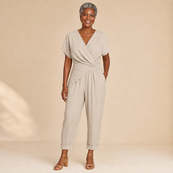 Colleen | Elegant Two-Piece Set - Khaki