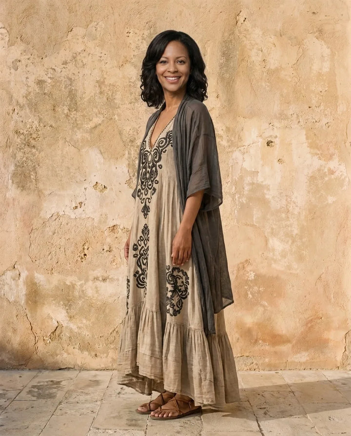 Esme | Patterned Linen-Blend Jumpsuit Set