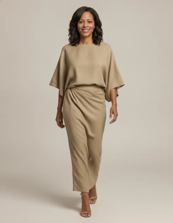 Amelia | Batwing Top & Maxi Skirt Set