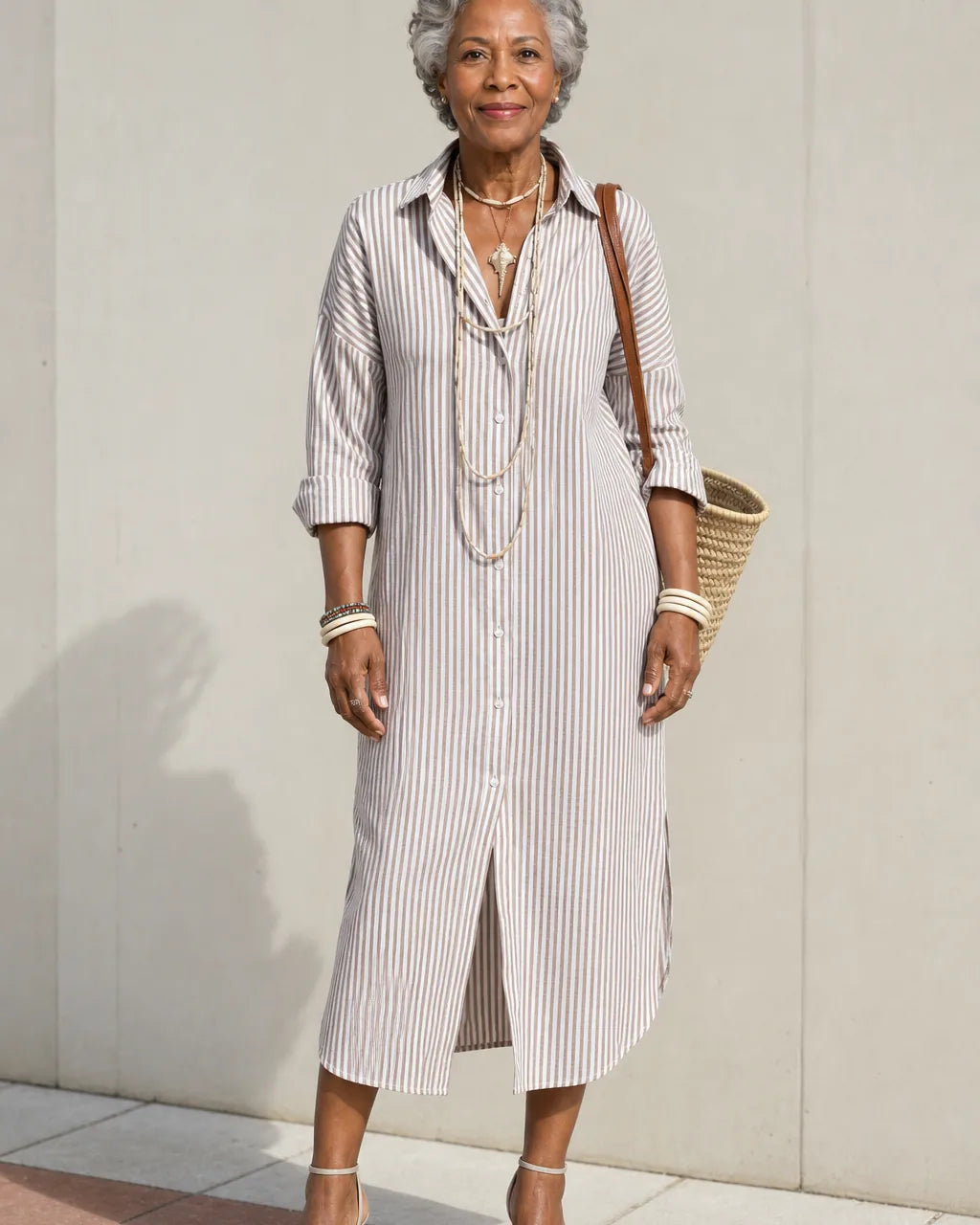 Sanaa | Timeless Striped Shirt Dress