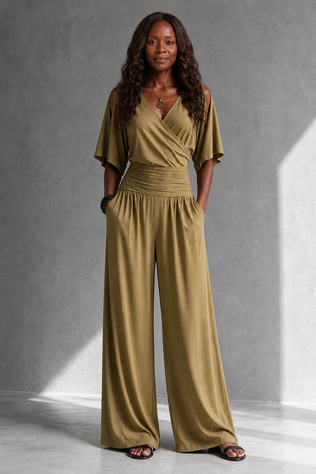 Gbemi | Wrap V-Neck Jumpsuit