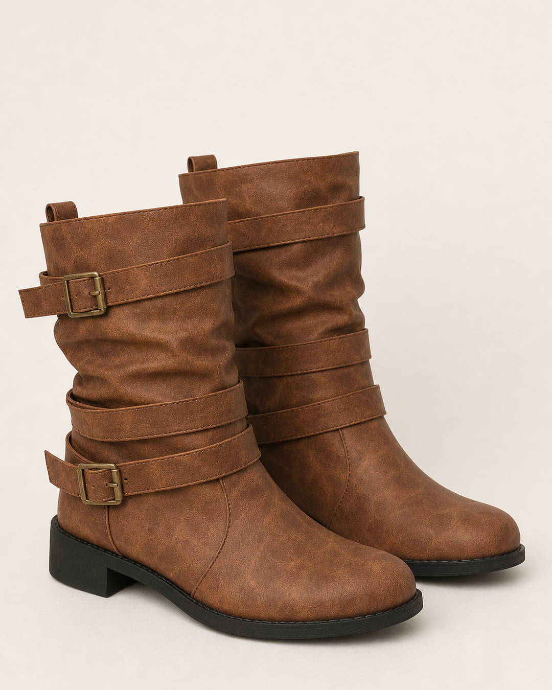 Glenna | Flat Low-heel Mid-calf Boot