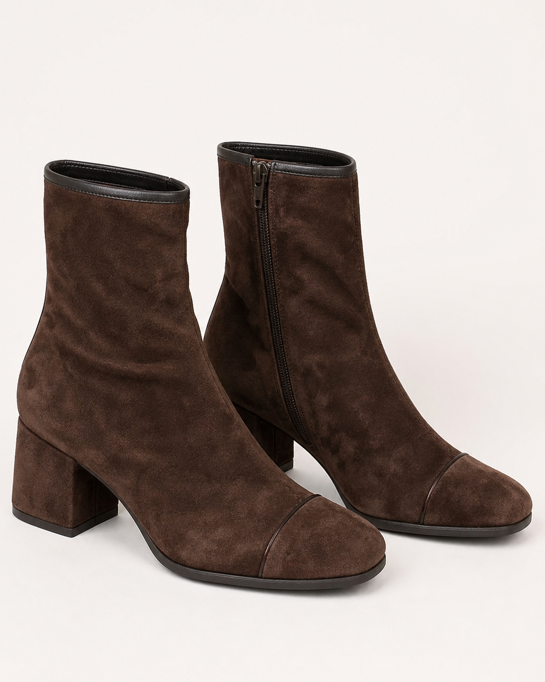 Marlow | Suede Block-Heel Square-Toe Ankle Boot