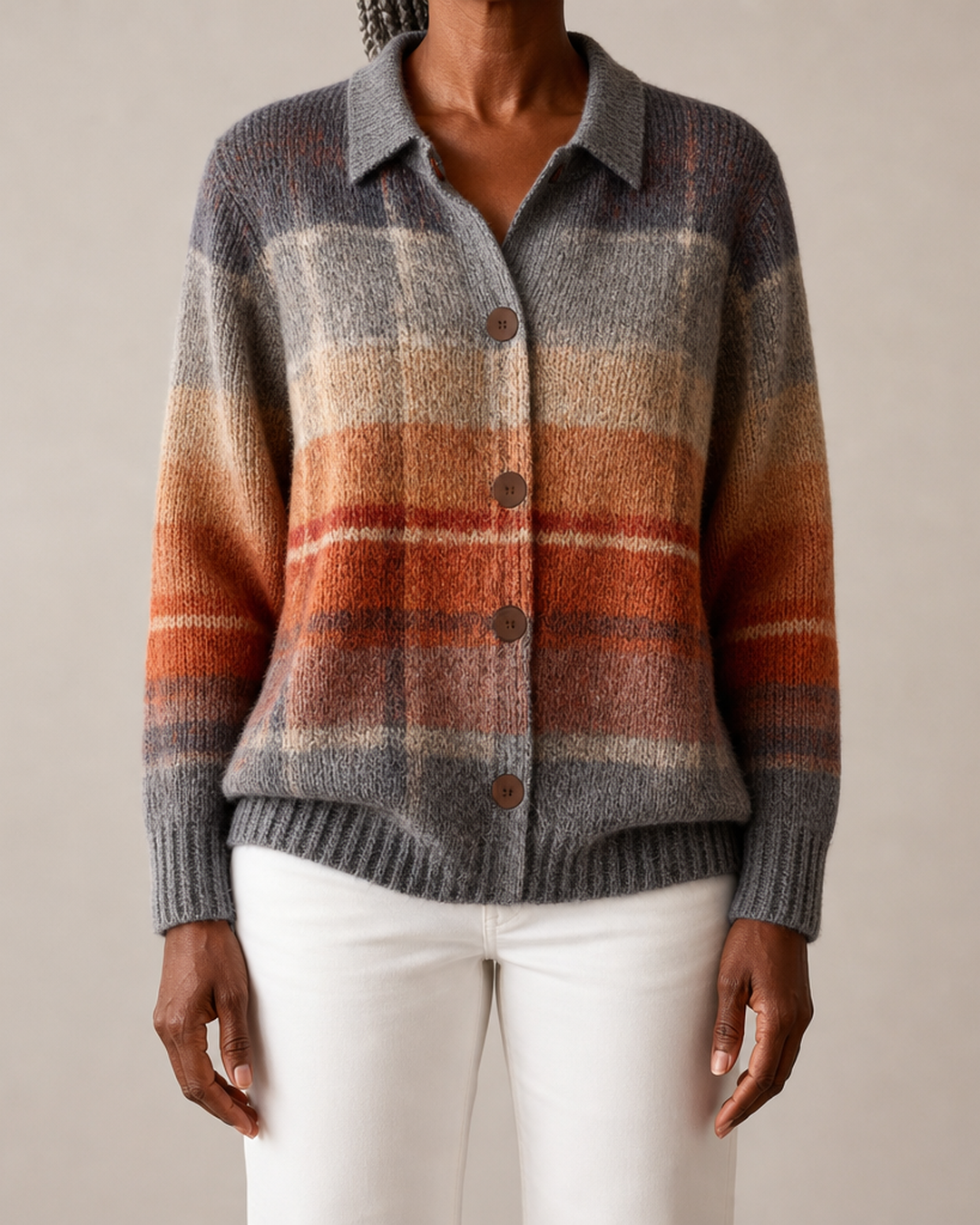 Pluma | Autumn Ombre Plaid Cardigan