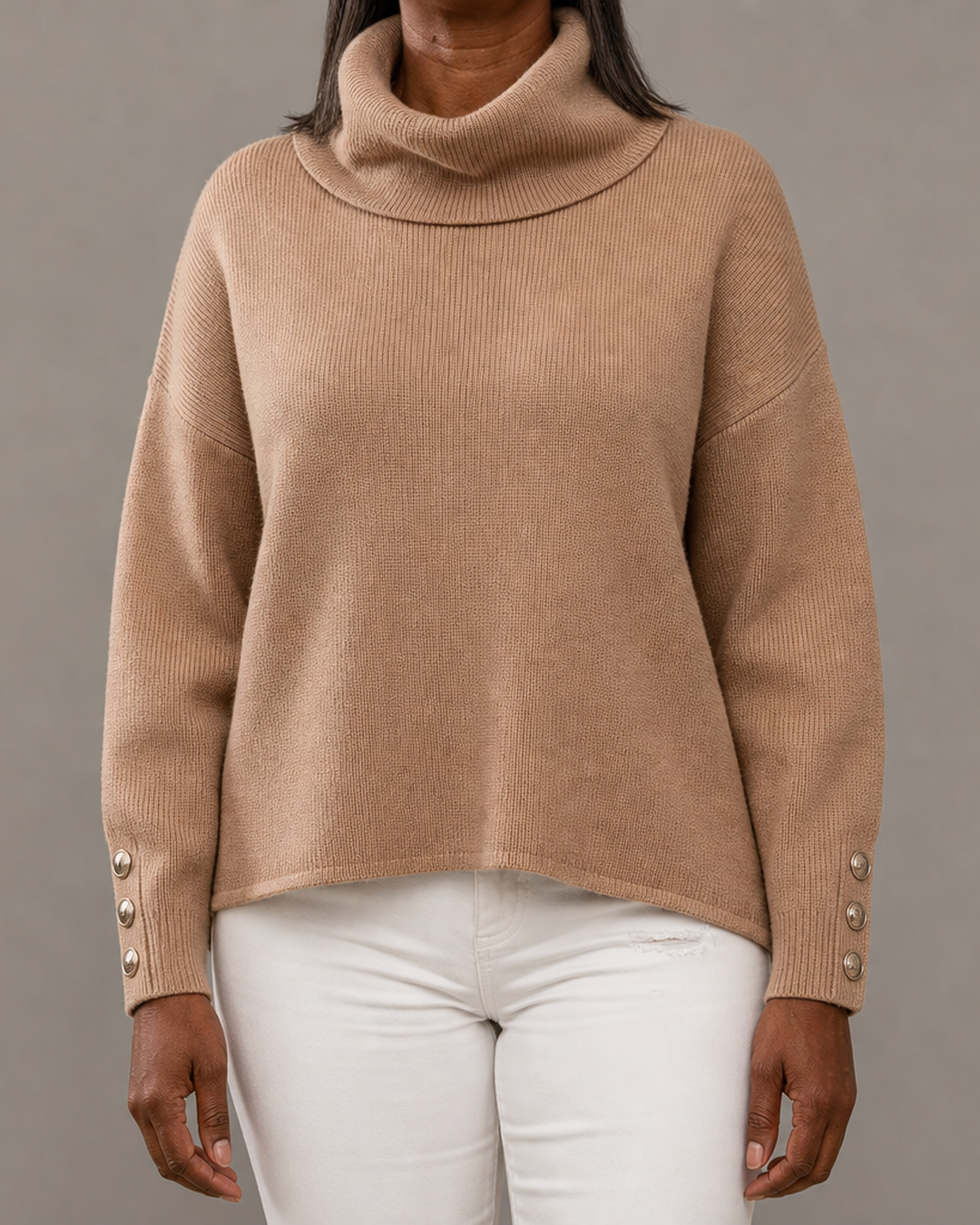 Genevieve Laurent | Elegant Turtleneck Knit Sweater For Women