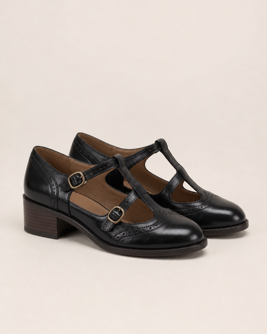 Leanne | Leather Brogue Mary Janes