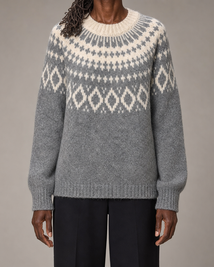 Ida | Blue Vintage Fair Isle Pullover