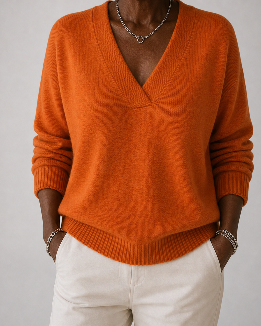 Quilla | Ribbed V-Neck Sweater