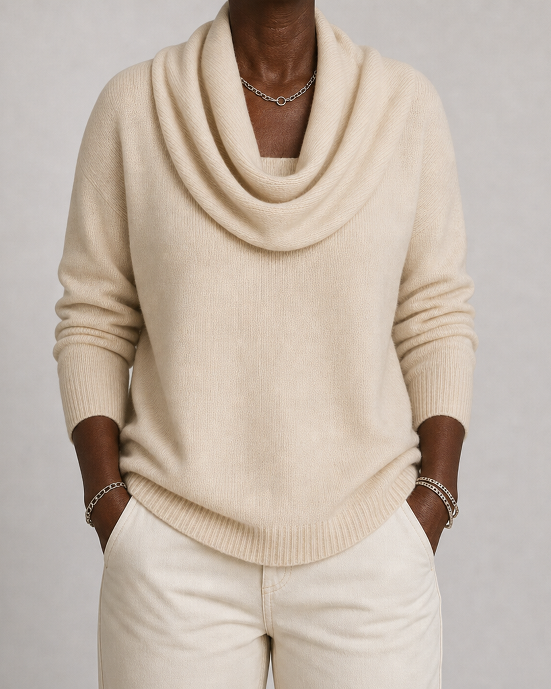 Delphie | Draped Cowl Neck Sweater