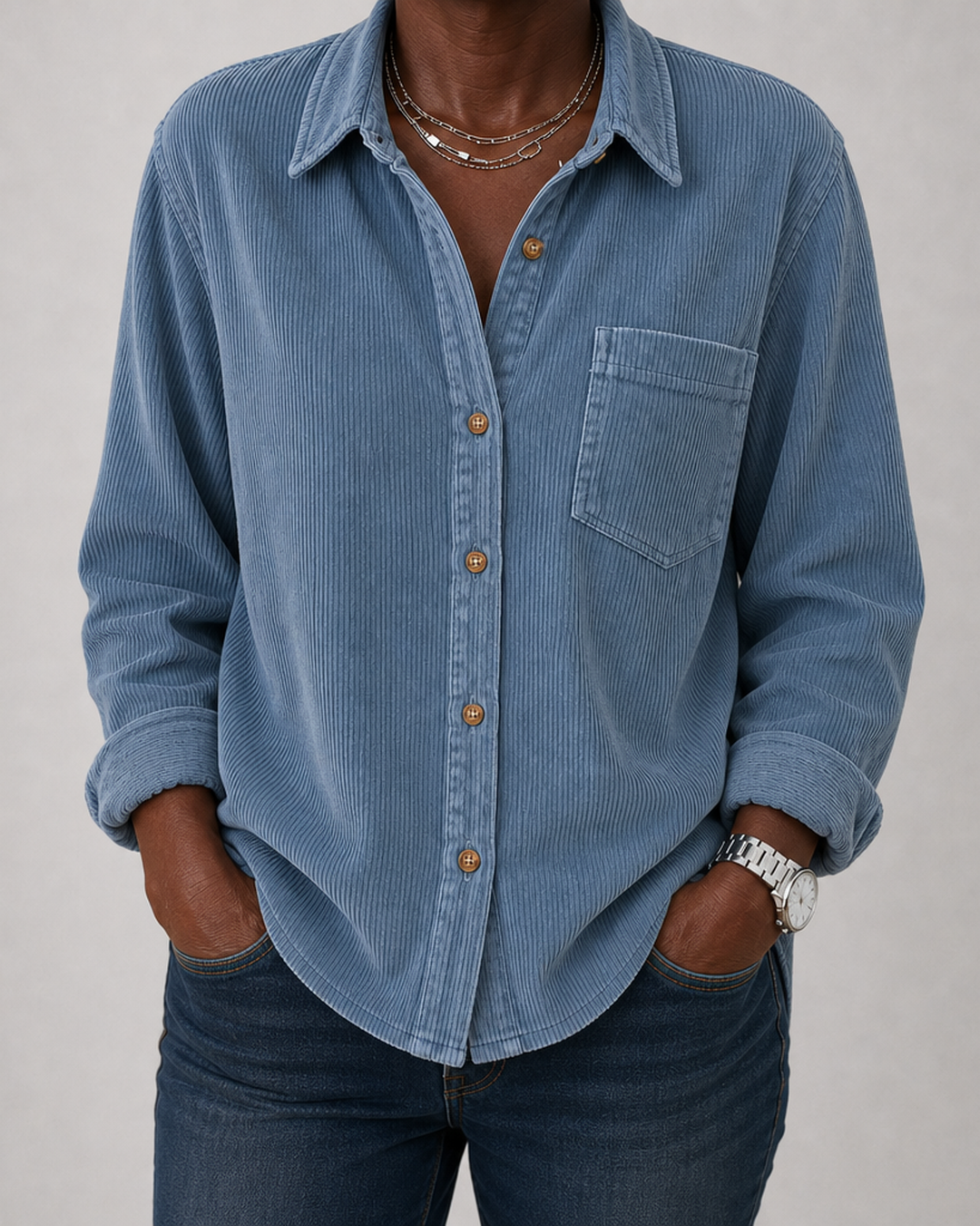 Zelie | Corduroy Pocket Shirt