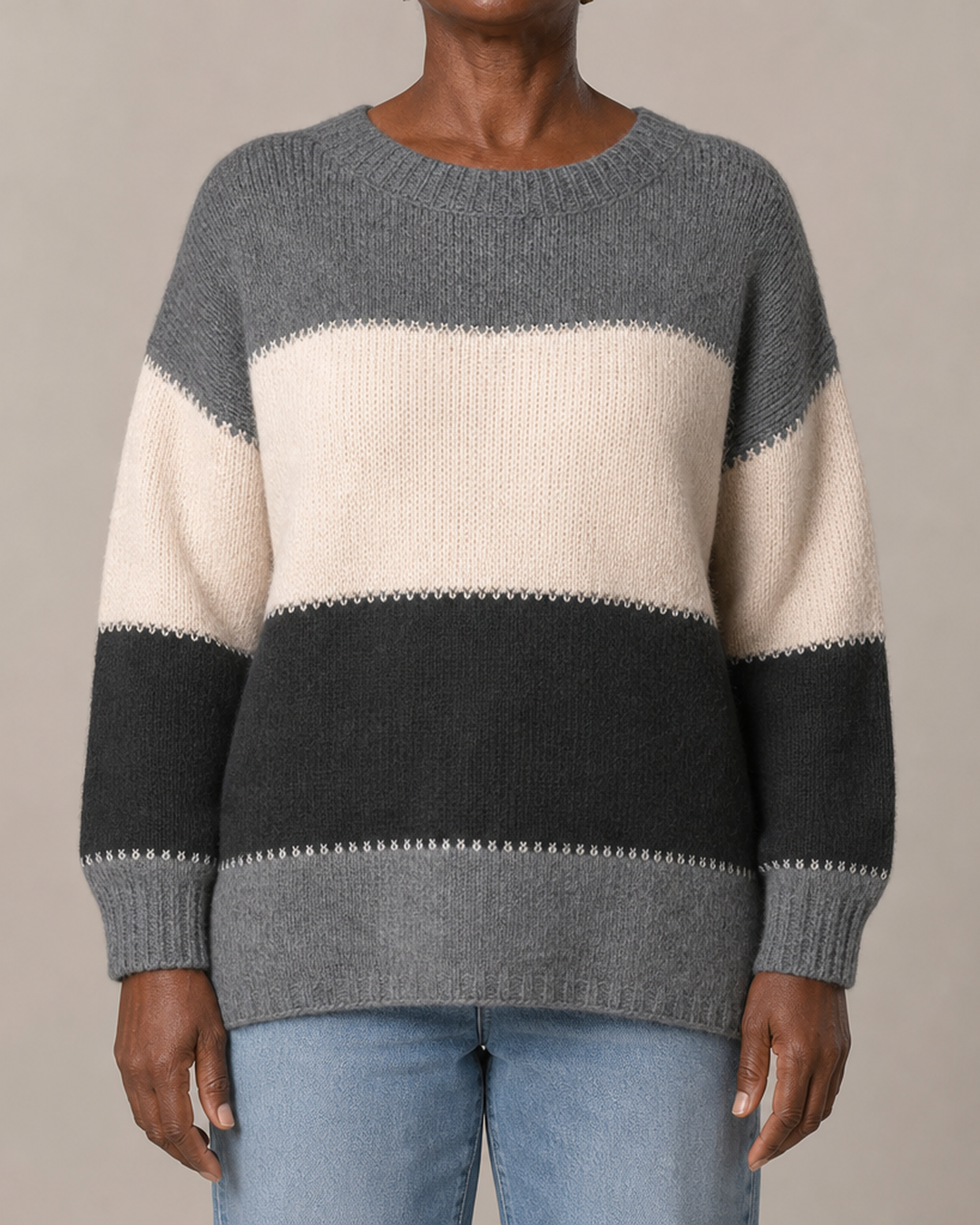 Elise Moretti | Colour Block Knit Sweater For Women