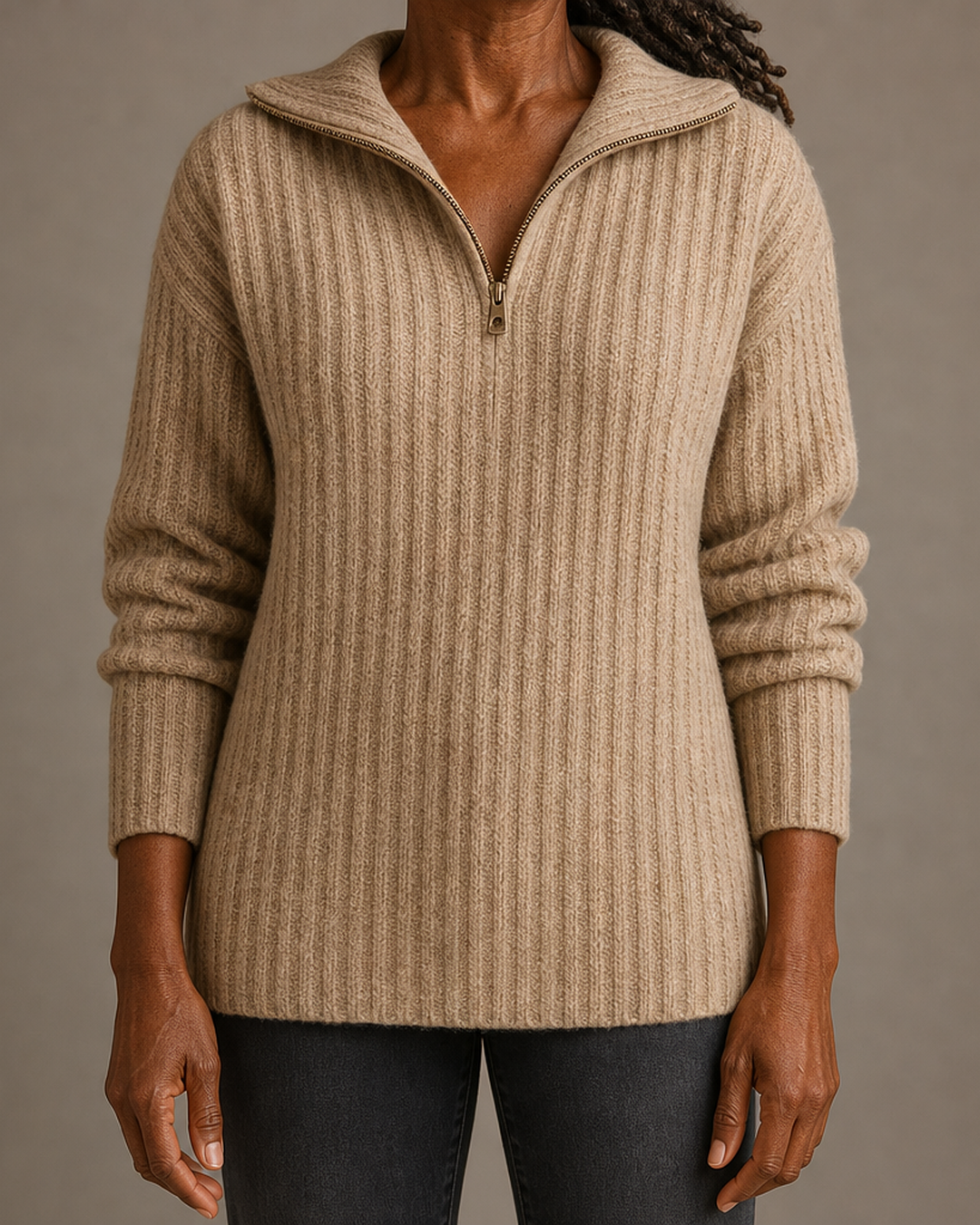 Chic Half-Zip Pullover Sweater | Women's Fashion Sweater