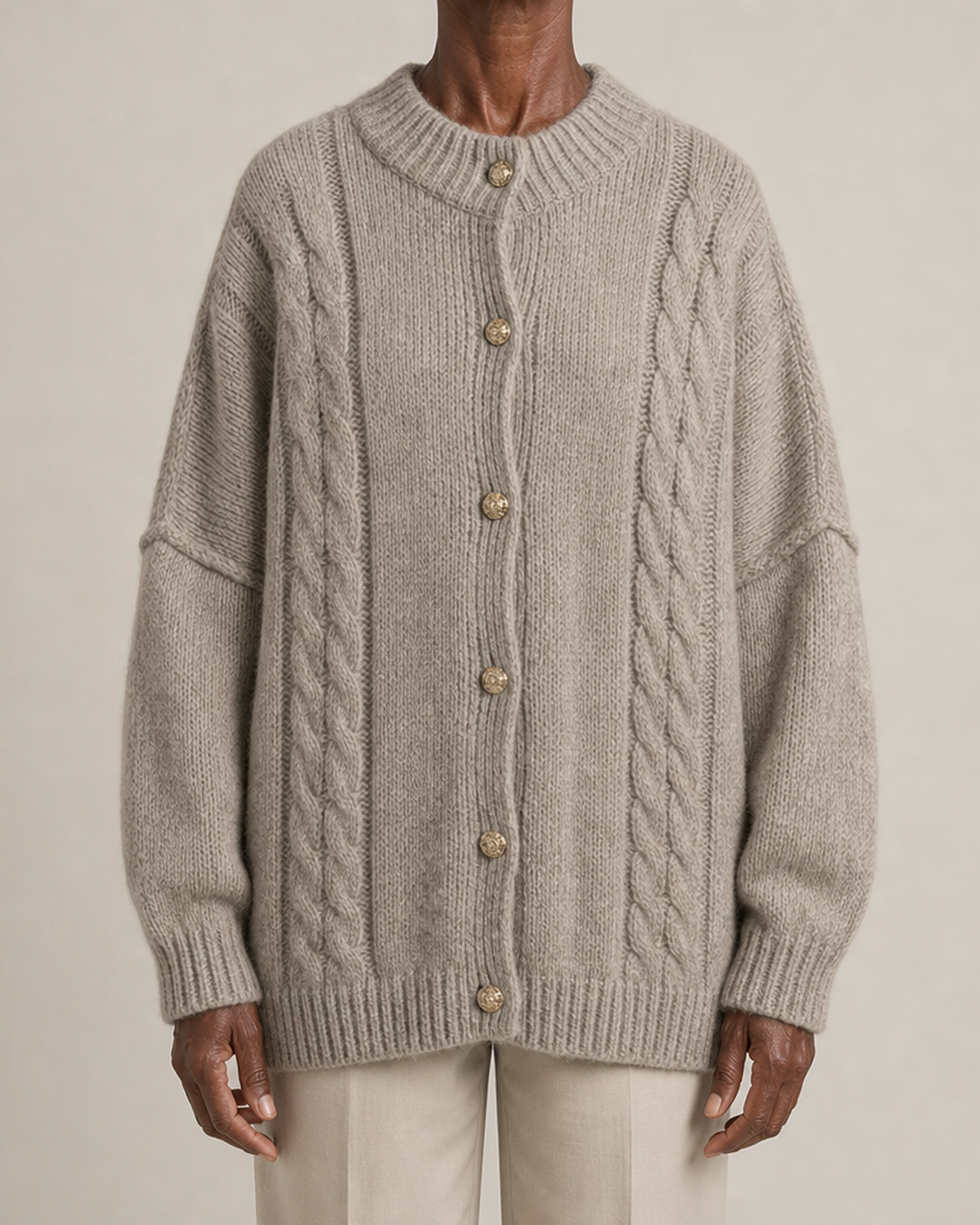 Aveline Braided Cable Knit Cardigan