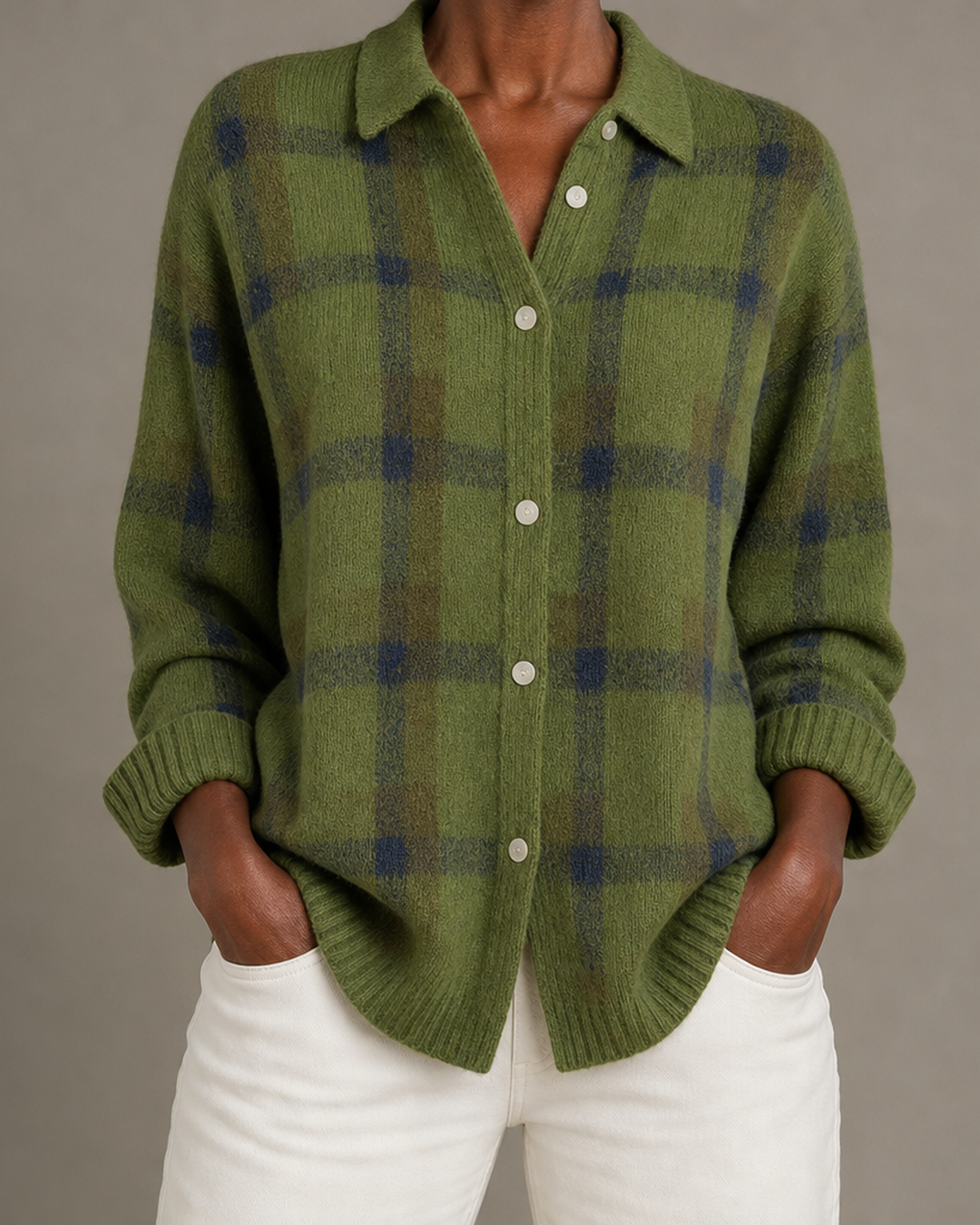 Dawnley | Plaid Button Cardigan