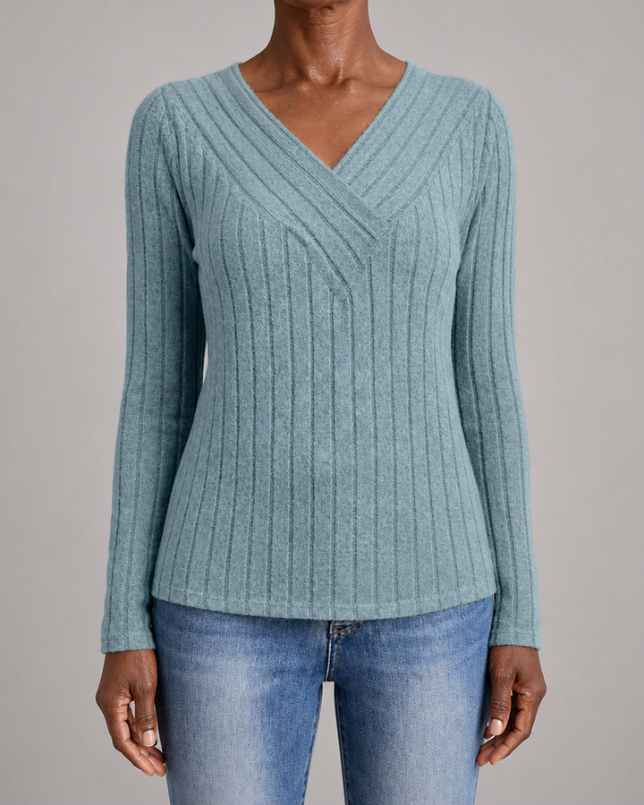 Quinn | Elegant Sunken Stripe Sweater