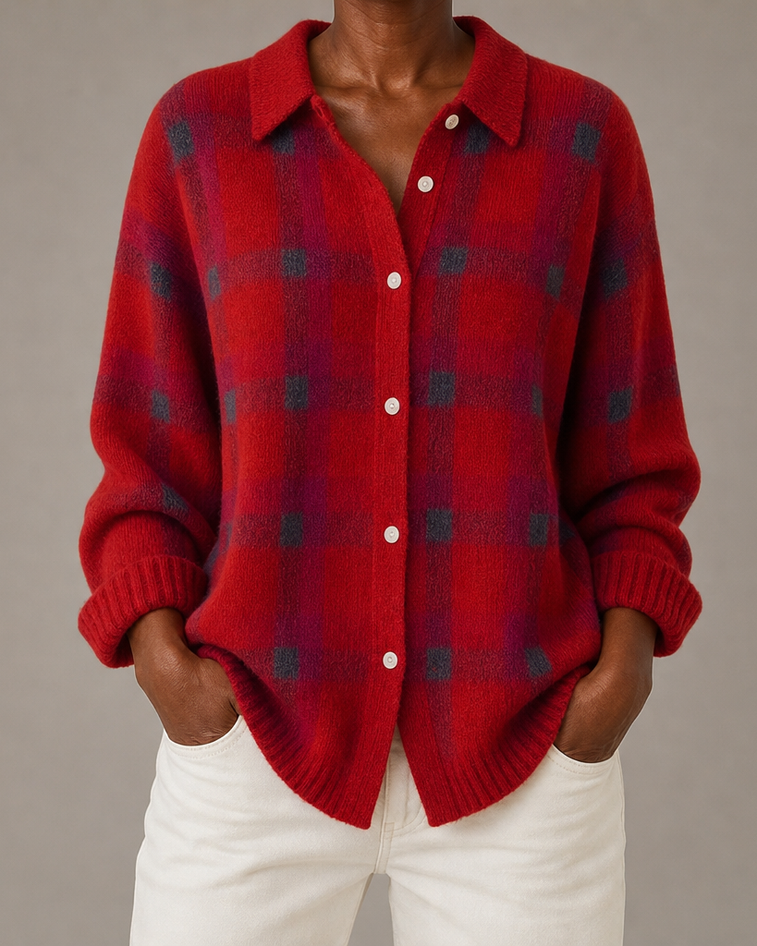 Ivalene | Plaid Button Cardigan