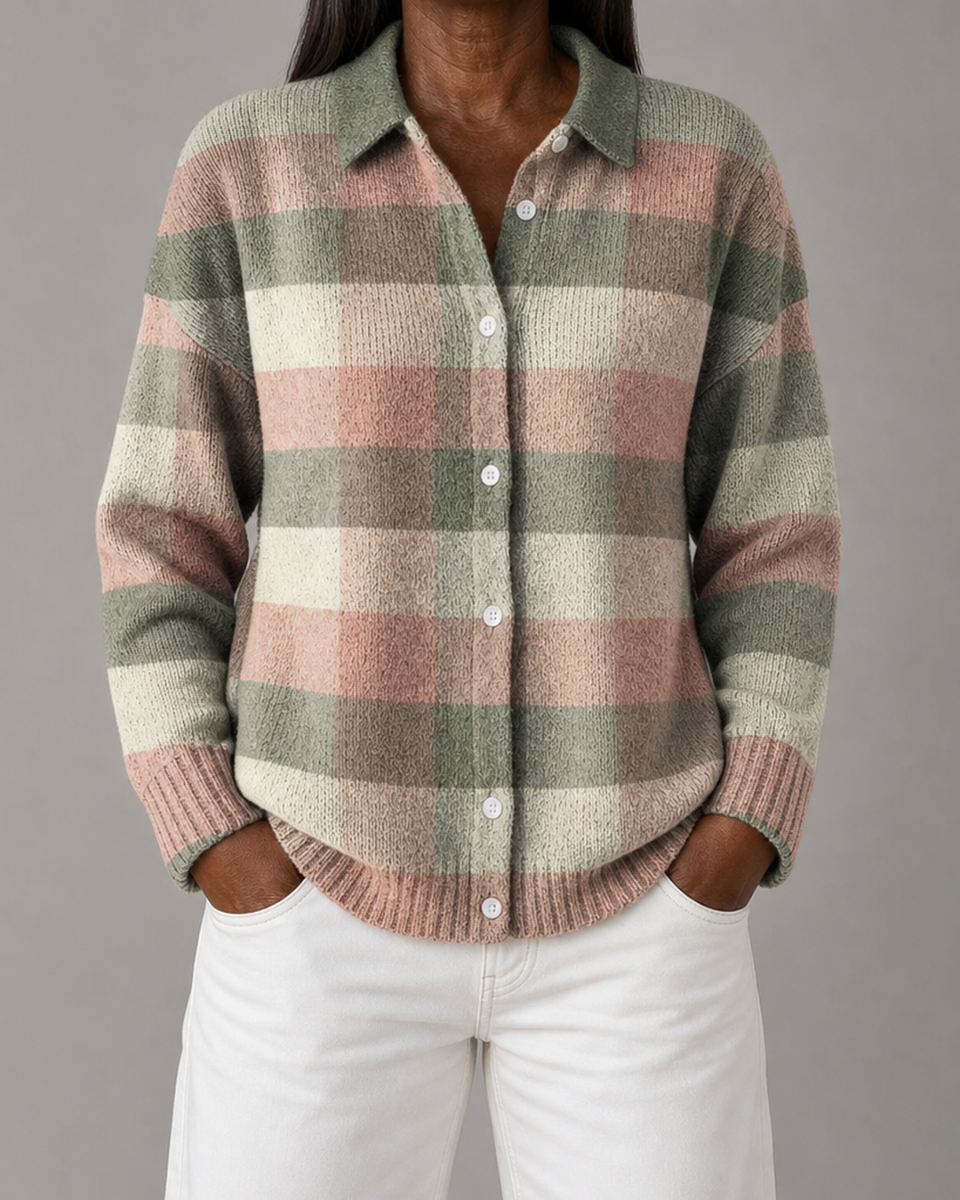Tawney | Pastel Plaid Cardigan