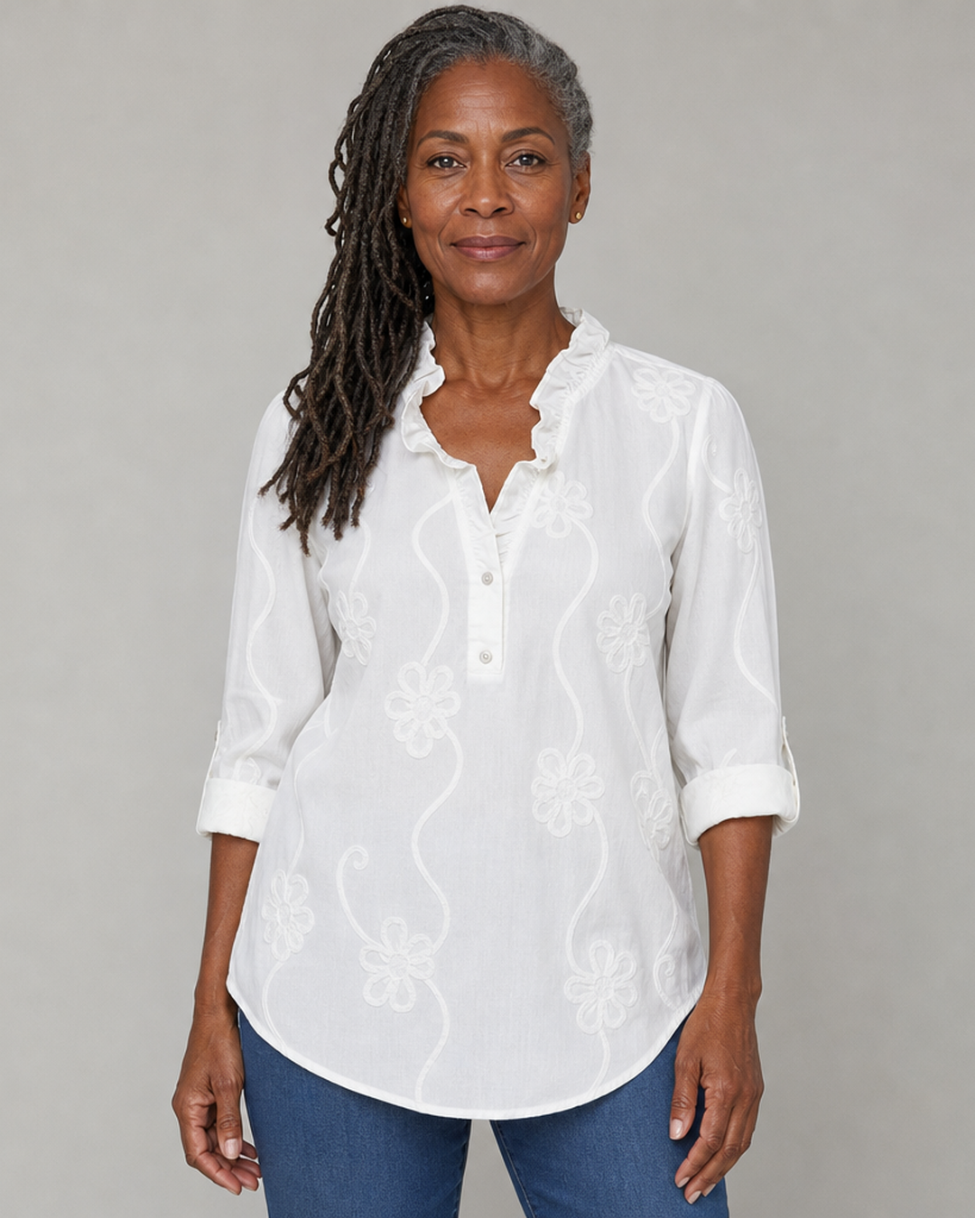 Amelia | Embroidered Cotton Blouse