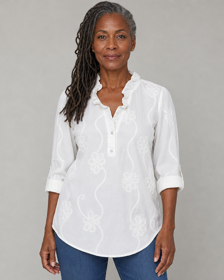 Amelia | Embroidered Cotton Blouse