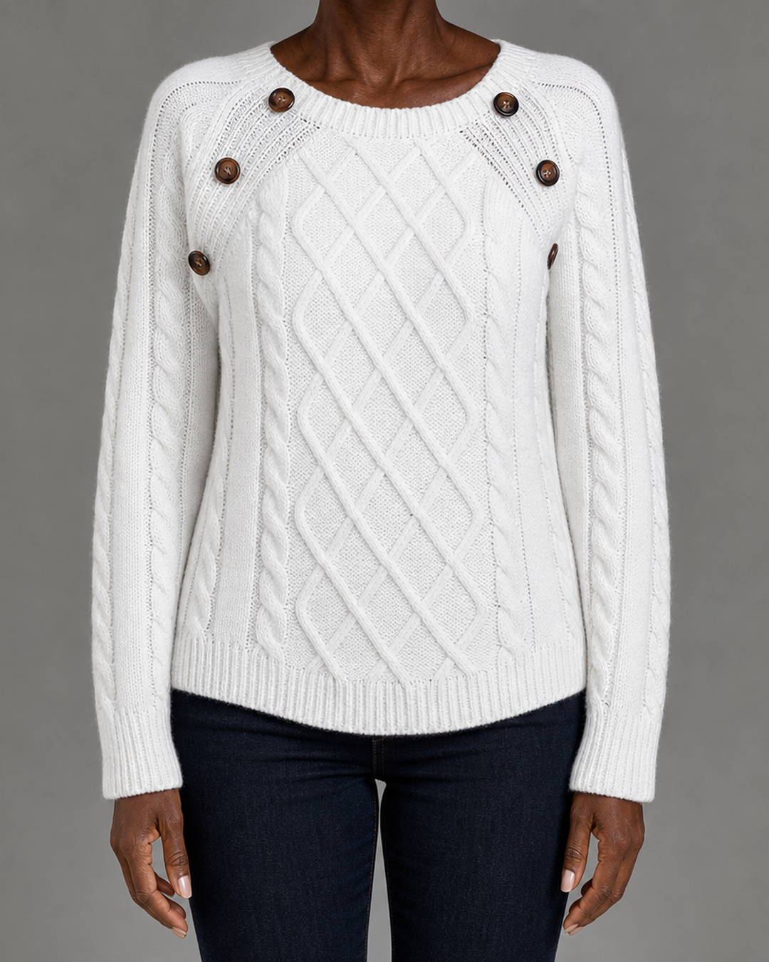 Betsy | Button-detail Cable Jumper