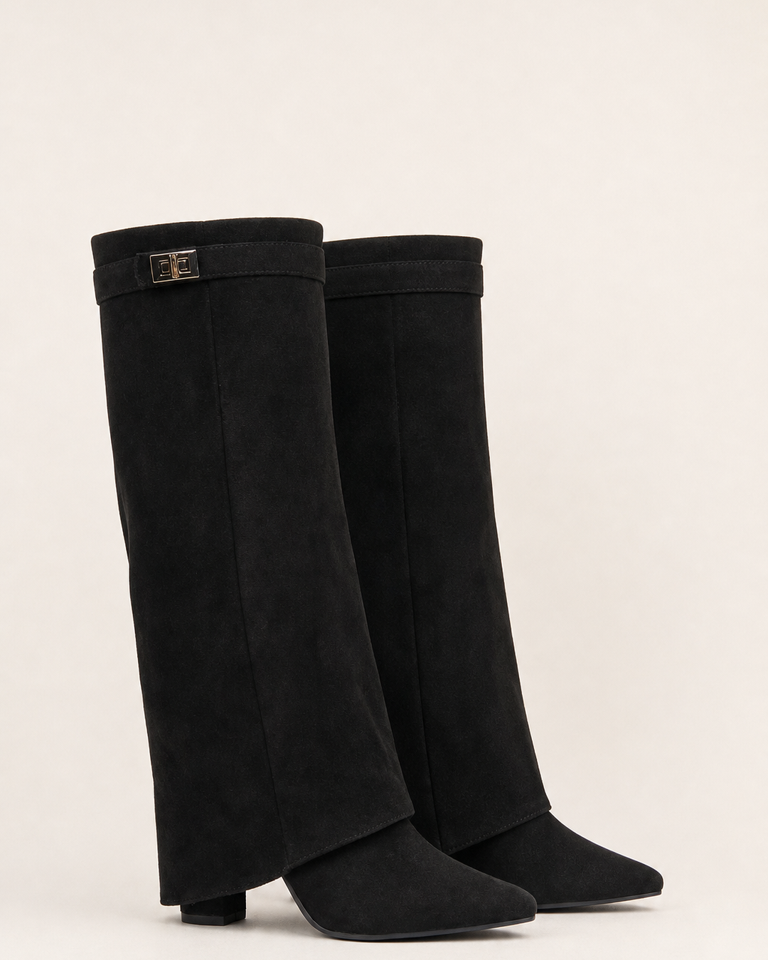 Vivian | Pointed-toe Wide-shaft Buckle Long Boot