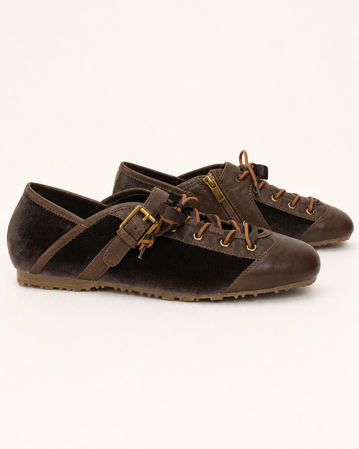 Cora | Lace-Up Round-Toe Ballet Flat