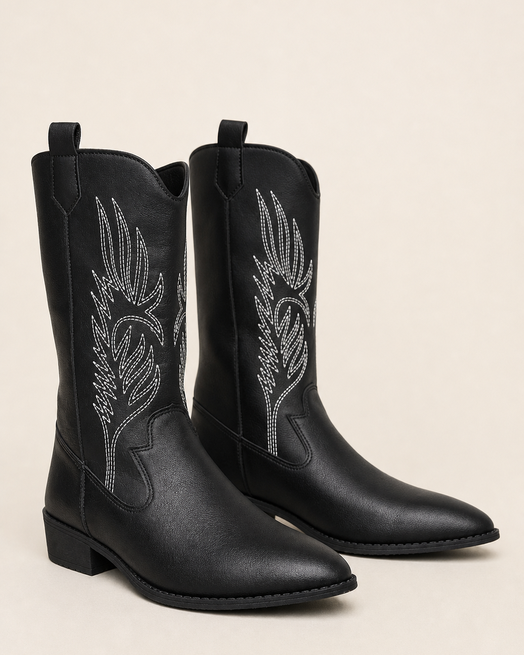 Roslyn | Embroidered Pointed-toe Western Knee Boot