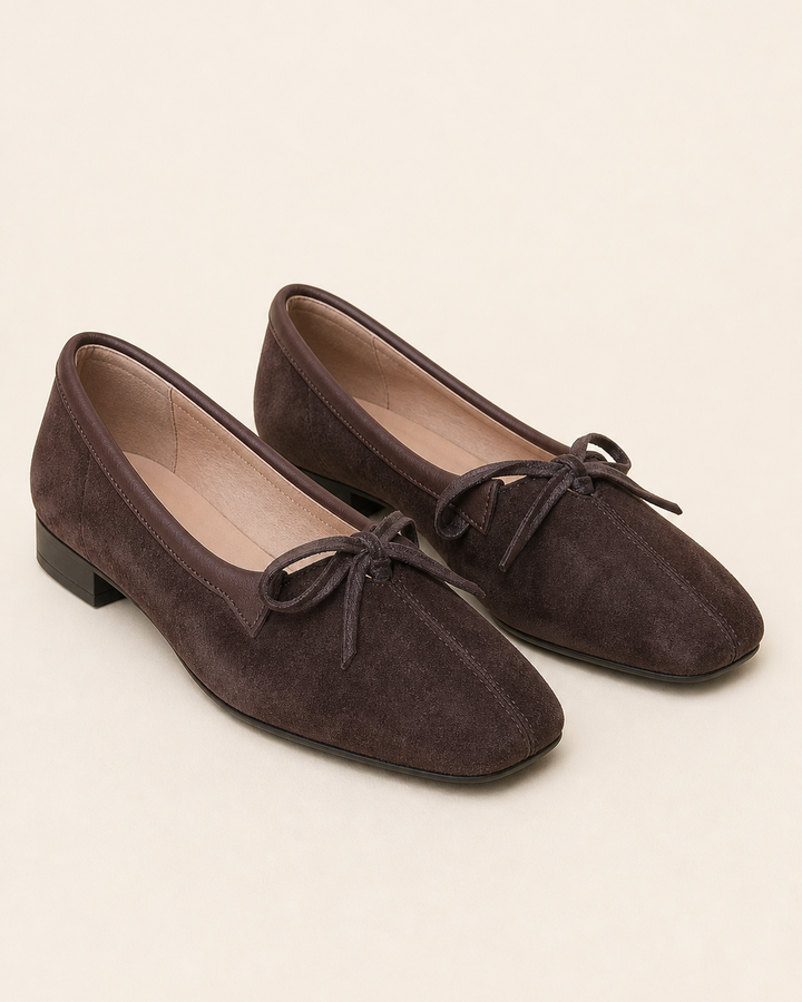 Nora | Suede Bow Mary Jane Flat