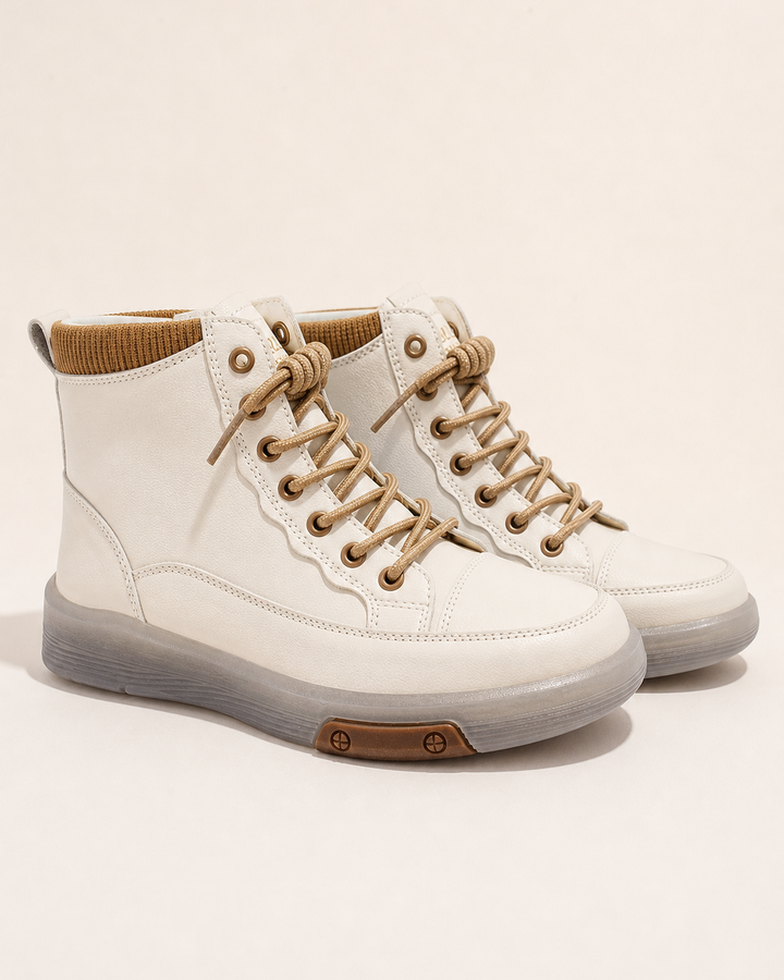June | Flat Lace-up Combat Boot