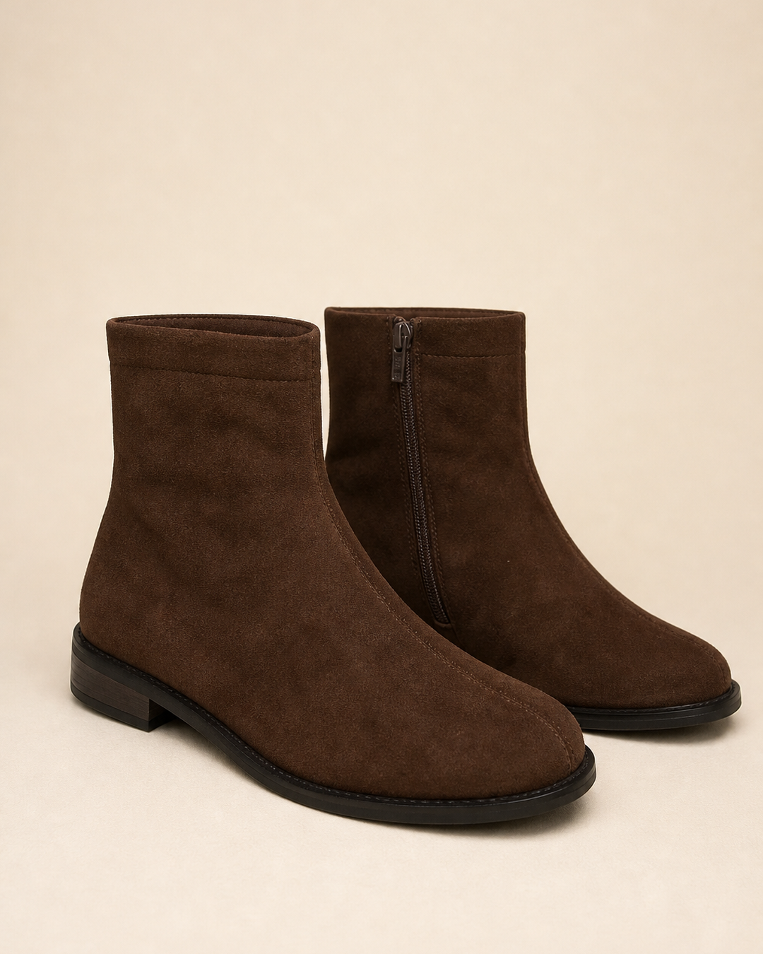 Wren | Suede Square-Toe Slim Ankle Boot