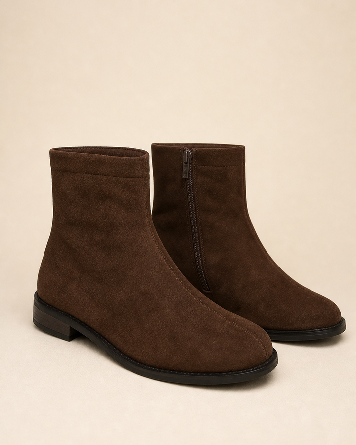 Wren | Suede Square-Toe Slim Ankle Boot